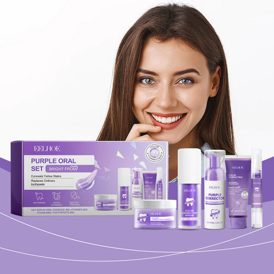 Hebeluxe Purple Toned Teeth Set Clean Teeth Breath Care Mouth Clean Mouth Care